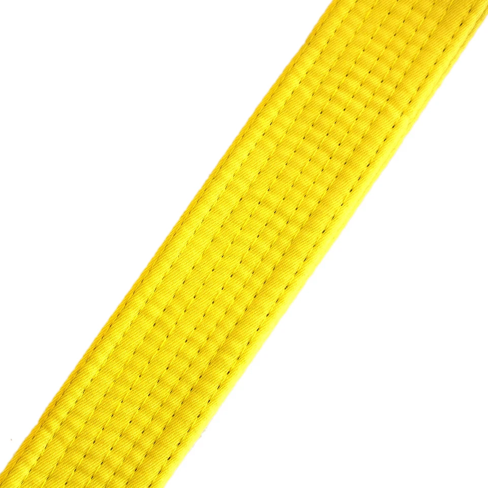 New Taekwondo Karate Martial Arts 1.5 Wide Double Wrap Belts, Yellow - Image 2