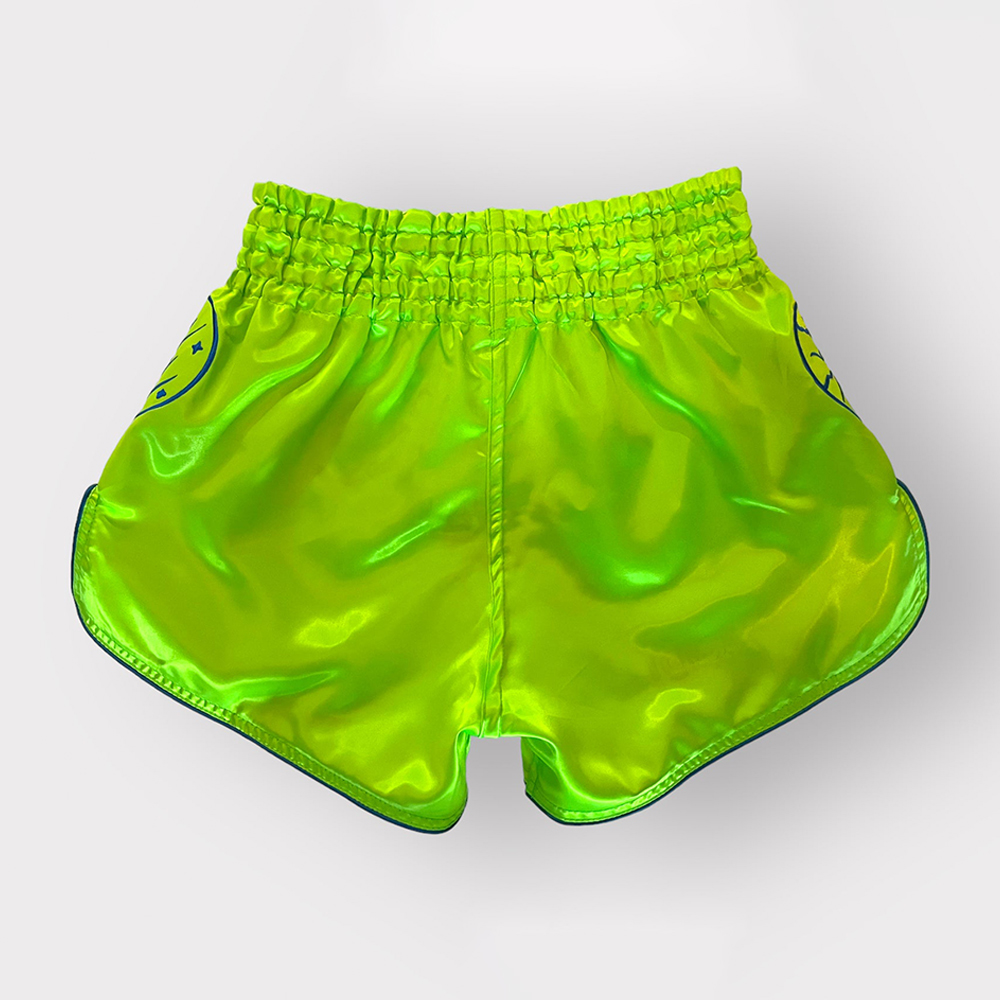 Chartreuse Dinosaur Muay Thai Shorts - Image 2