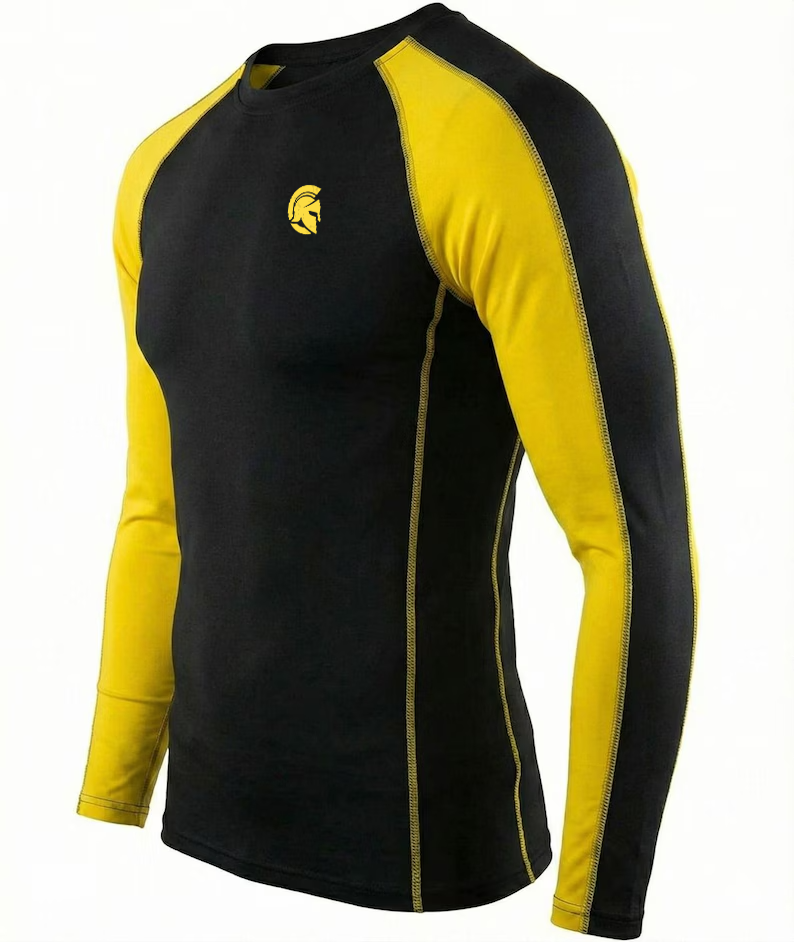 Design Your Own Yellow & Black Rash Guard - 3 Pieces - Custom Fit & Graphics - MMA BJJ Training Gear - Image 3