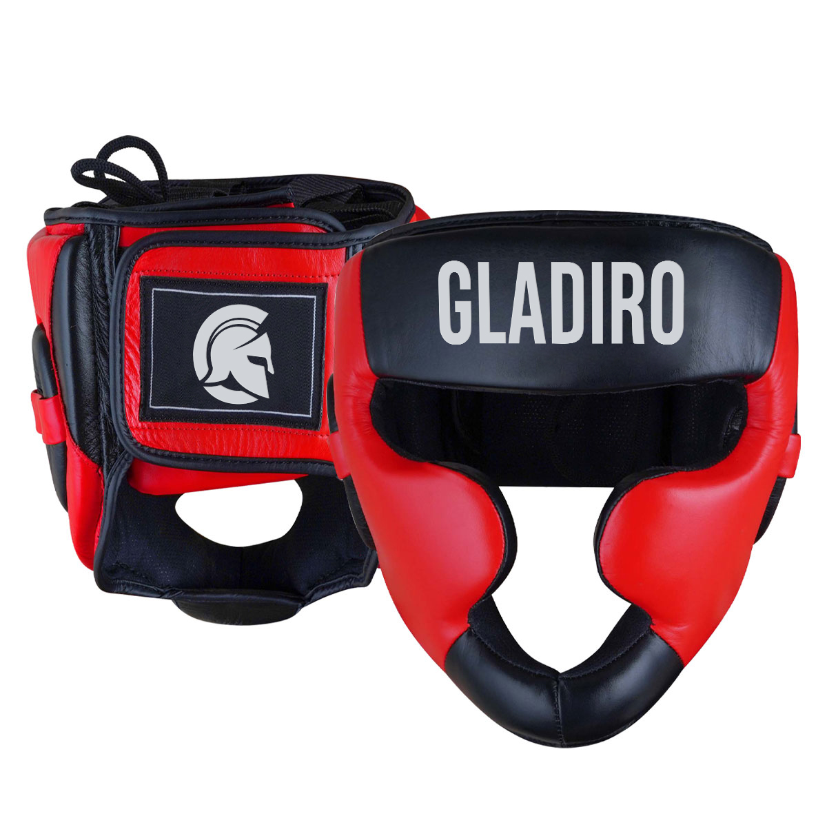 Head Guard Genuine Leather Red / Black - Image 4