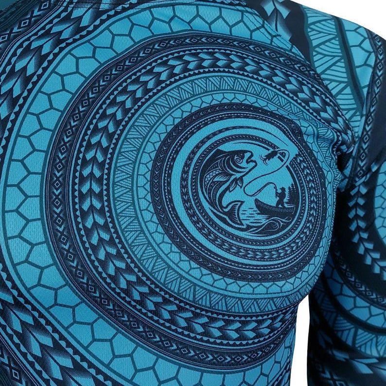 Maori Fish Hunter Long Sleeve Shirt - CoolMax Fishing Tee - Image 4