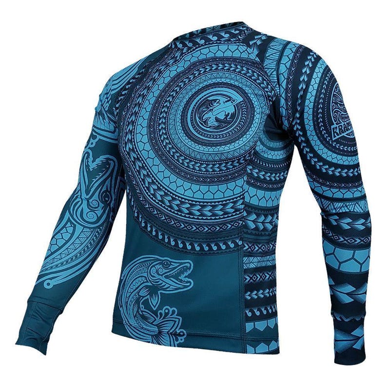 Maori Fish Hunter Long Sleeve Shirt - CoolMax Fishing Tee - Image 3