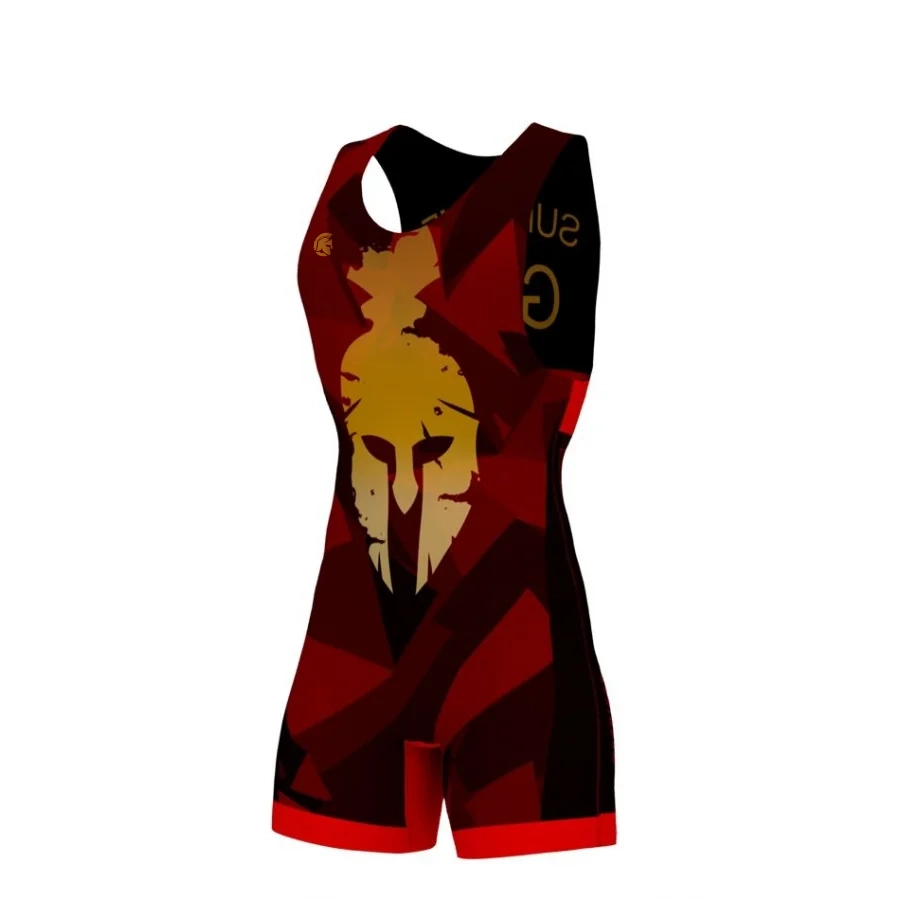 Wrestling Singlet - N1 Red - Image 4